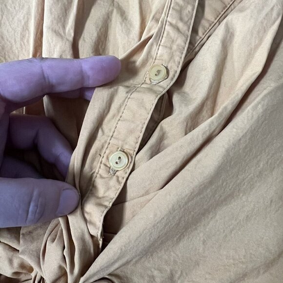 Anthropologie Sunday In Brooklyn Twist-Front V-Neck Blouse In Gold - Picture 8 of 13